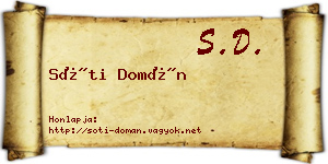 Sóti Domán névjegykártya
